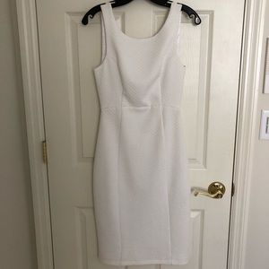 Paper Crown Sheath Dress. White, low back. New